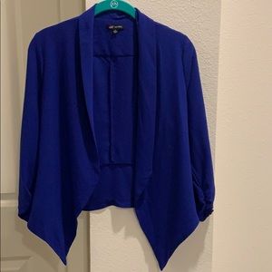 Royal blue flyaway blazer